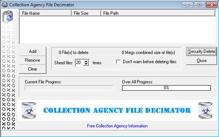 Screenshot of Collection Agency File Decimator